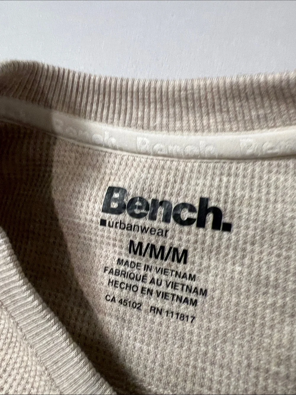 Bench Men's Crewneck Sweater in Heather Oatmeal Size M